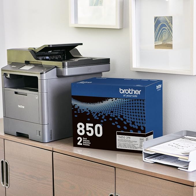 Brother Genuine High-Yield Black Toner Cartridge Twin Pack TN850 2PK, Model: TN8502PK | Twin replacement cartridges