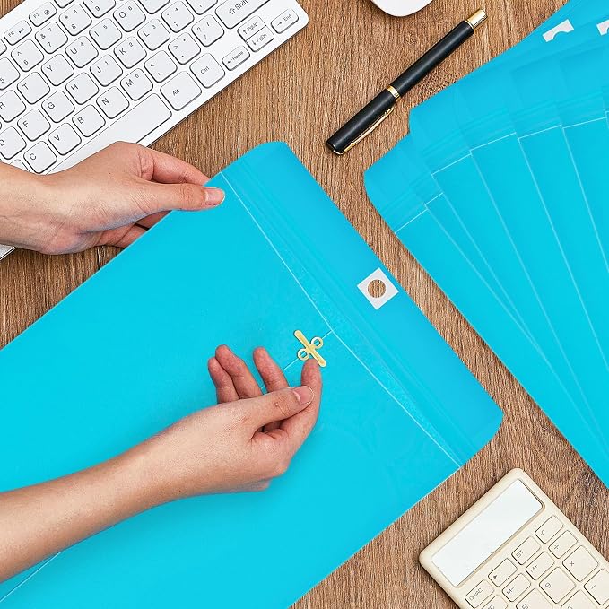 Geyee 200 Pcs Clasp Manilla Envelopes Gummed Colored Envelopes for Storing or Mailing for Home Office Business Supplies (9 x 12 Inch,Blue)