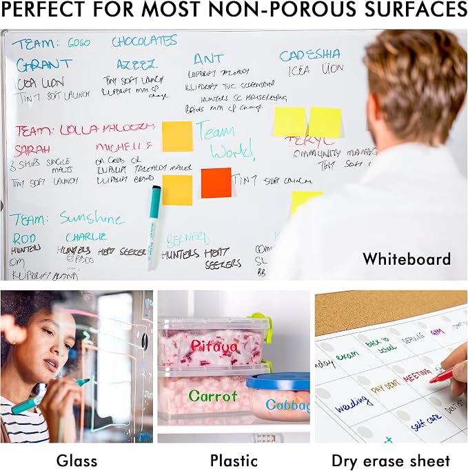 Shuttle Art 20 Pack Dry Erase Markers 17 Colors Plus 3 Black Fine Tip | Smooth Fine-Point Writing, Clean Dry Wipe Ink, Non-toxic Low-Odor, Perfect for Whiteboards, Classroom & Office Daily Use