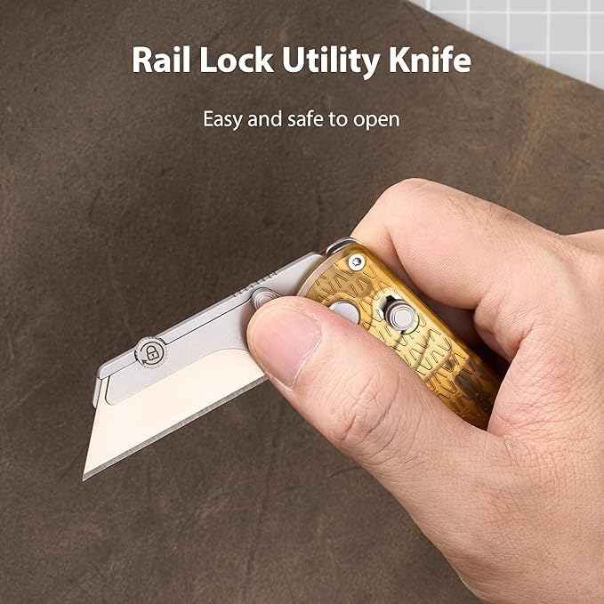 OKNIFE U1 Pro Multitool Folding Utility Knife with Folding Screwdriver, Quick Change Blade, Rail Lock & Pocket Clip for Men Women (PEI)