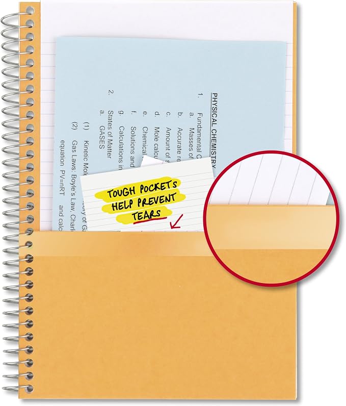 Five Star Spiral Notebook, 2 Subject, College Ruled Paper, 6" x 9-1/2", 80 Sheets, Fights Ink Bleed, Water Resistant Cover, Sedona Orange (840029CD1-ECM)