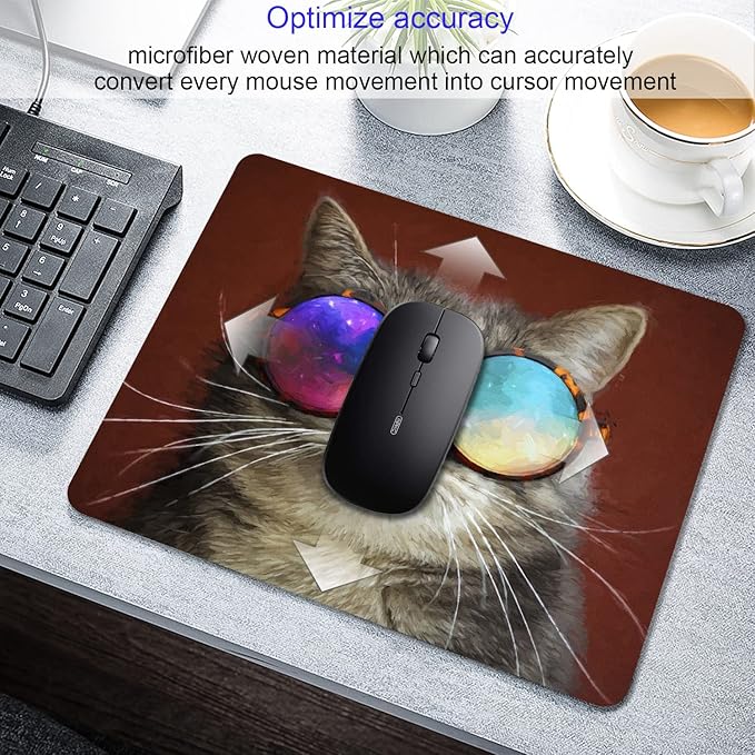 Cat Mouse Pad with Personalized Design Computer Laptop Non-Slip Rubber Mouse Pad 9.5x7.9 Inch