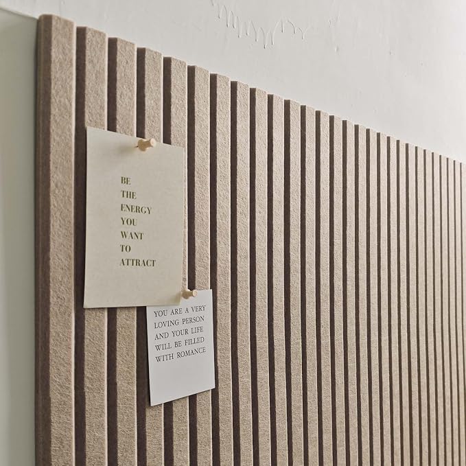 48" x 36" Large Felt Bulletin Board 1/2" Thick, Tan | 12 Pack Felt Tiles, Cork Board Alternative, 60 Adhesive Tabs, Pin Board for Home Office Decor with Easy Install