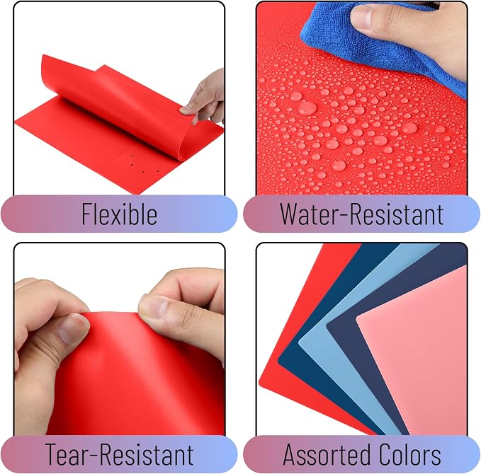 Mr. Pen- Plastic Folders with Pockets, 5 pcs | Aesthetic File Folder with Business Card Slot, 2-Pocket Folder, Back to School, Office, Filing Supplies