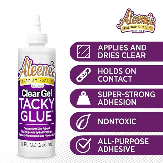 Aleene's Clear Gel Tacky Glue for Crafts, Nontoxic, Applies and Dries Clear, 8 fl oz