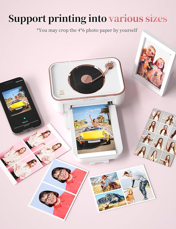 HPRT Photo Printer 4x6,+20 Sheets&1Ribbon White, Portable Instant Picture Printer for iPhone, Android, Audio Function, Thermal Dye-Sublimation, AR Video Printing,Wi-Fi Wireless Photo Printers