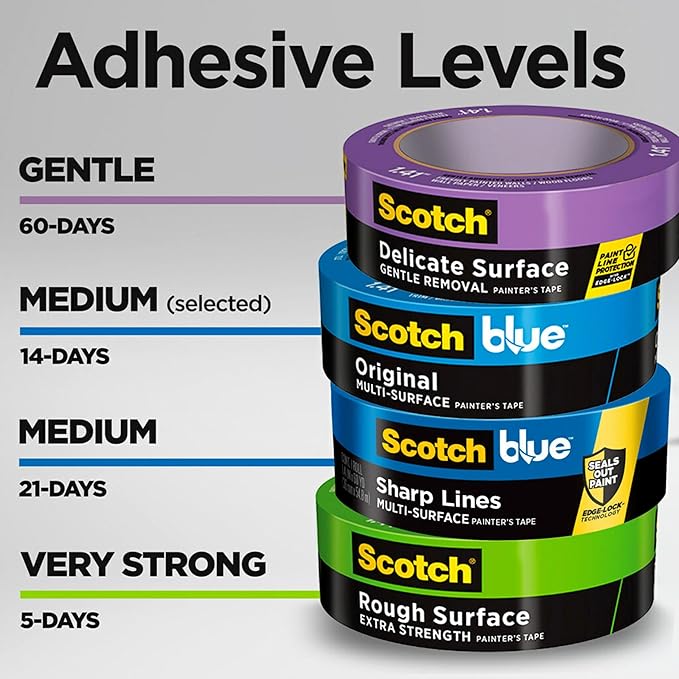 ScotchBlue Original Multi-Surface Painters Tape, 3 Inch Wide (2.83 In. x 60 Yds) 1 Roll, Blue Paint Tape Protects Surfaces and Removes Easily, Masking Tapes for Indoor and Outdoor Use (2090-72NC)