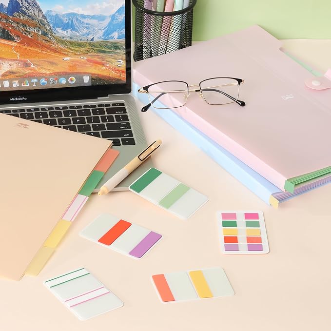 Mr. Pen- Sticky Index Tabs, 500 Pcs, 21 Sets, Colorful | Writable Colored Pages Markers Labels for Reading Notes, Books, Binders, Notebook, Folders and Classify Files