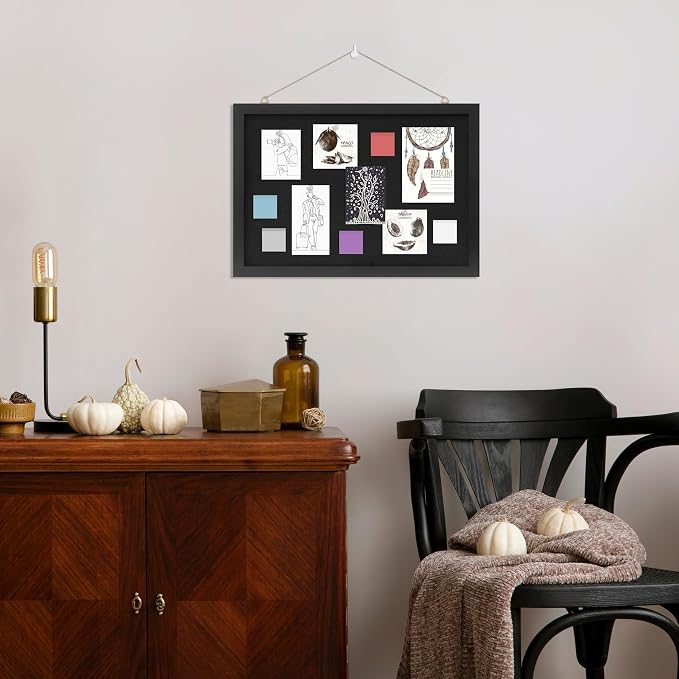 DAHAPYBOO Cork Board with Linen Black 2Pack,Bulletin Board 17"x12" | Corkboards for Office Home School Message Board or Vision Board Decoration