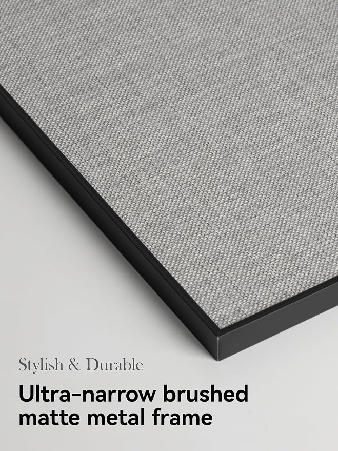 Cork Board White Board Combo | 30"X20" Linen Bulletin Board Whiteboard for Wall, Magnetic Dry Erase Corkboard for Home, Office, School, Grey