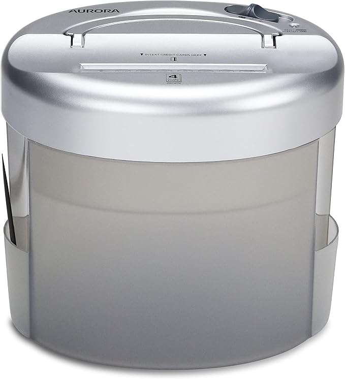 Aurora Desktop-Style Cross-Cut Paper Shredder, 4-Sheet Crosscut Desktop