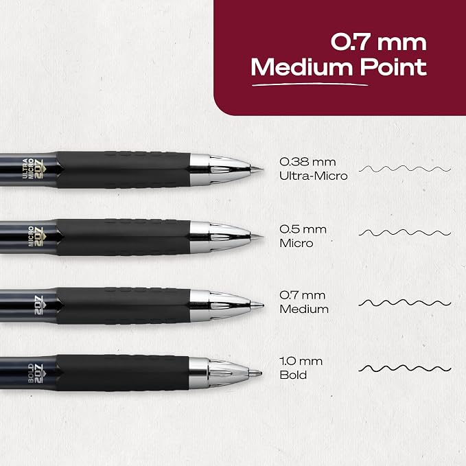 uniball™ 207 Gel Pens, Blue Ink, 0.7mm Medium Point, Retractable, 12 Count | Smooth Writing, Fraud-Resistant, uni Super Ink™