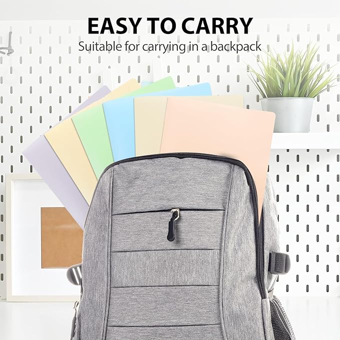 Plastic Folders with Pockets, 12 Pack Document Folders with Business Card Slot, 2 Pocket Folders Back to School Supplies for Kids, Office