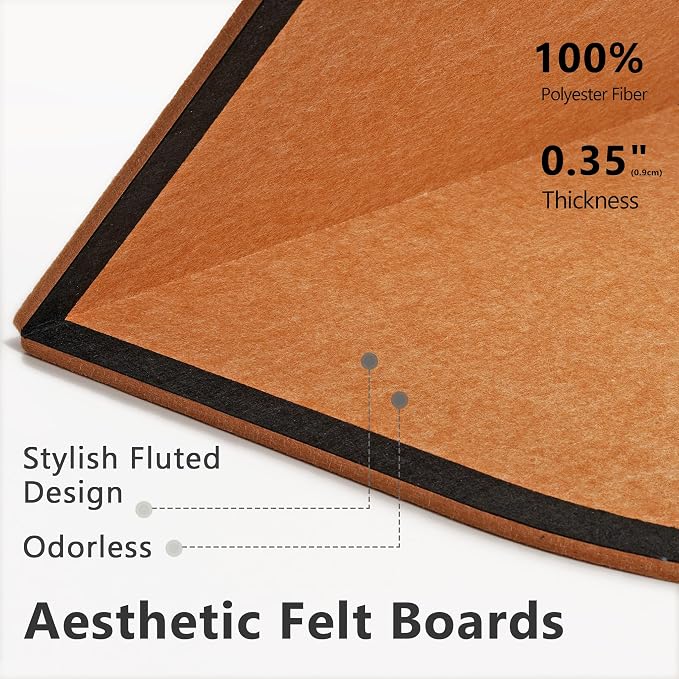 Felt Bulletin Board 47" x 24", Framed Cork Board Alternative with 30 Pins | Large Decorative Felt Pin Board with Frame, Vision Board for Office Home Bedroom Wall Decor, Photo Picture Display
