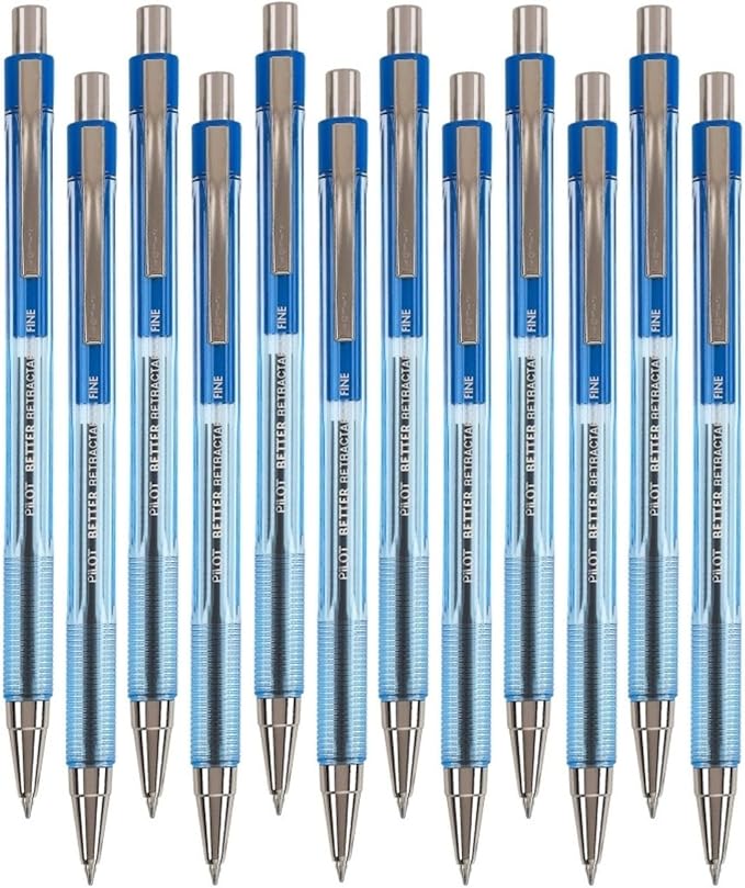 Pilot Better Retractable Ballpoint Pen , Blue Fine Point, 12-Count (30001)