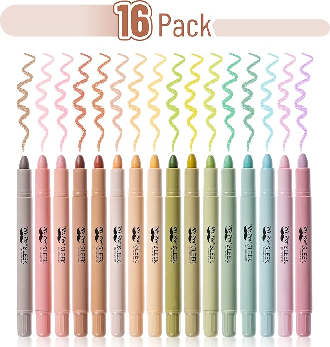 Mr. Pen- Gel Highlighter Set, 16 Pack, Assorted Colors, Bible Highlighters No Bleed Gift Set