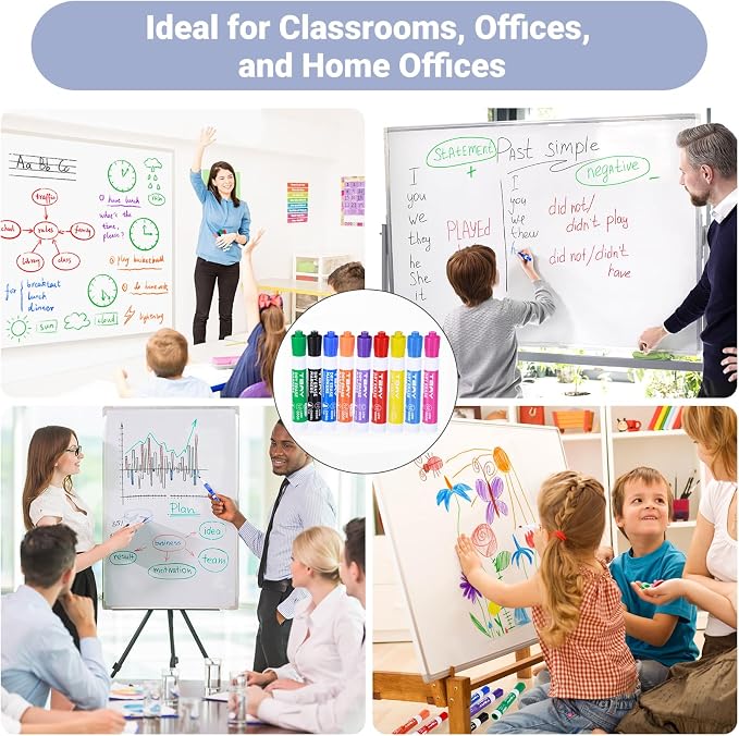 Tbay Dry-Erase Markers - 36 Counts, Chisel Tip Whiteboard Markers for Office/School Supplies, Low Odor (Multicolor - 9 Colors)
