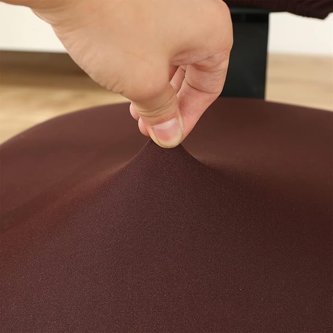 MIFXIN Office Chair Cover Stretch Elastic Polyester Slipcover 2 Piece Stretchy Desk Chair Seat Cover Protector for Home Office Rotating Computer Chair, Only Covers, NO Chair (Coffee)