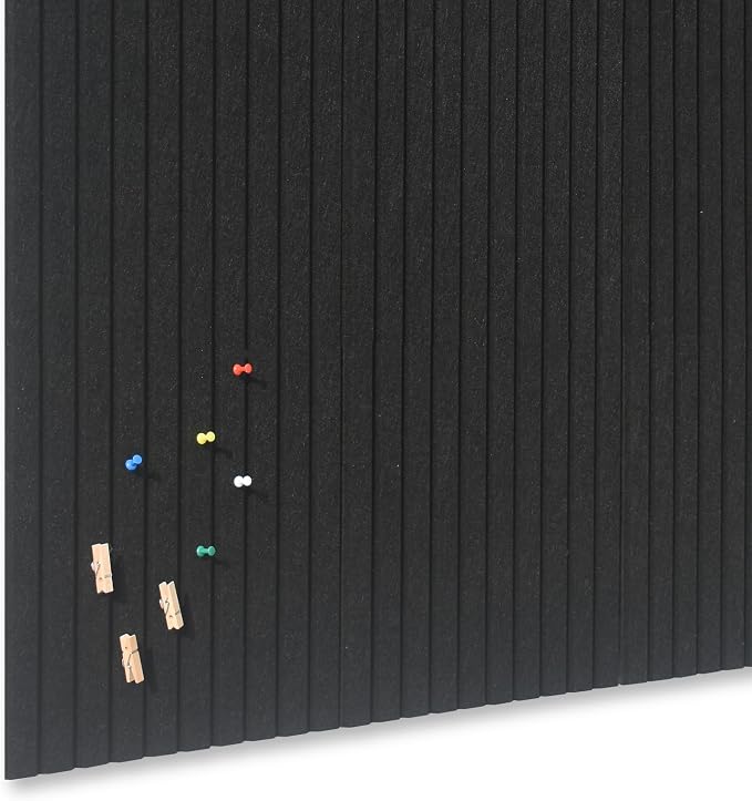 YOUDEFUL 47" x 35" Large Felt Bulletin Board, Black | 12 Pcs Self-Adhesive Cork Board Alternative, Pin Boards for Wall Decor, Home, Office, Classroom,Dorm