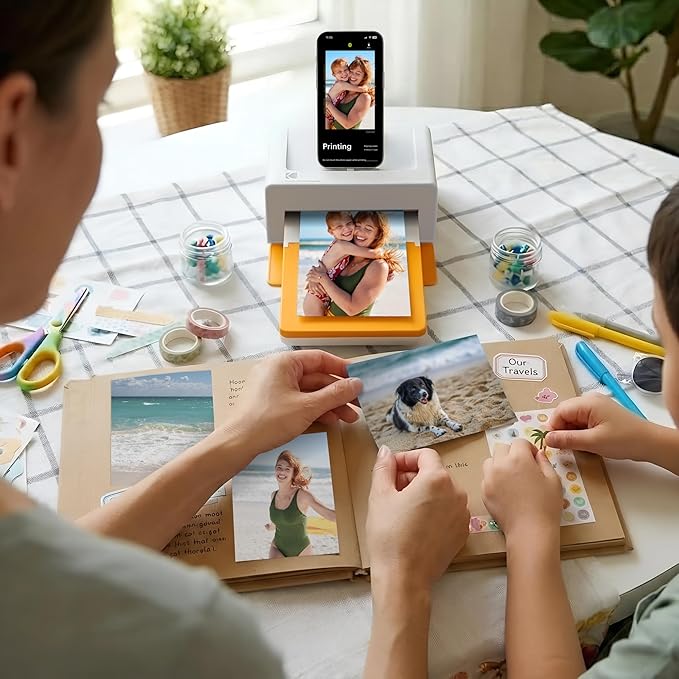 KODAK Dock Plus 4x6'' Photo Printer, 50 Sheets, Docking & Bluetooth Smartphone Printer for iPhone & Android, Instant Color Prints, 4PASS Dye Sublimation