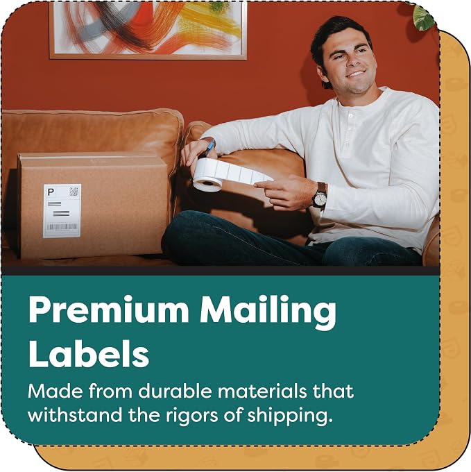 4" X 4” Direct Thermal Labels (3500 Count, 10 Rolls) Perforated | Postage Shipping Labels, UPC Barcode Stickers for Inventory - Compatible With Zebra and Rollo Printers - Aegis Adhesives