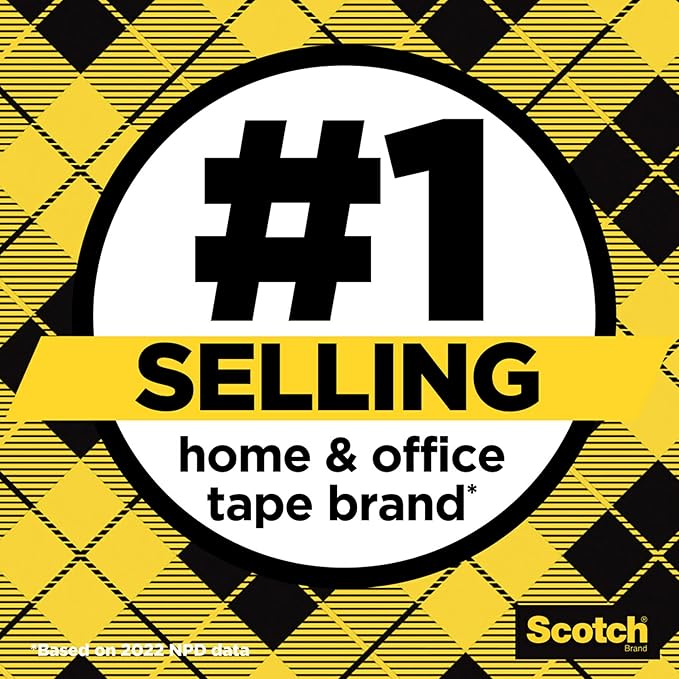 Scotch Double Sided Tape with Tape Dispenser, Office and School Supplies for Arts and Crafts, Alternative to Scrapbooking Tape, 0.50 in. x 900 in., 1 Dispenser and 6 Refill Tape Rolls