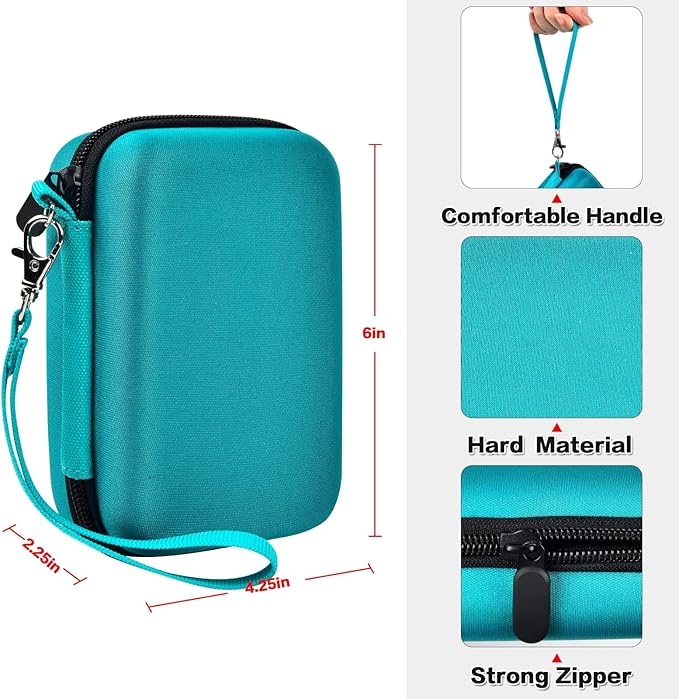 PAIYULE Hard Carrying Case for Phomemo D30 D35 Label Maker, Label Printer Case for Nelko P21, for NIIMBOT D110 D11, for Marklife P11 P12, for SUPVAN E10, Protective EVA Storage Bag with Mesh Pocket