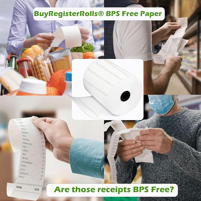Phenol Free Thermal Paper (500 Rolls) 3 1/8 x 230 Receipt Rolls fits all Clover POS Cash Register Printers, Star Micronics SCP700 TSP100 TSP300 TSP400 (BPA & BPS Free) from BuyRegisterRolls