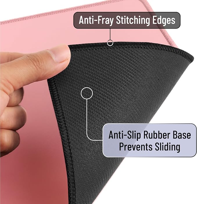 Mr. Pen- Mouse Pad with Anti-Fray Stitched Edges, 12.5"x 10.5", 2 Pack | Pink, Computer & Gaming Mouse Mat for Laptop, Office & Home, Anti-Slip Rubber Base, Spill-Resistant Surface