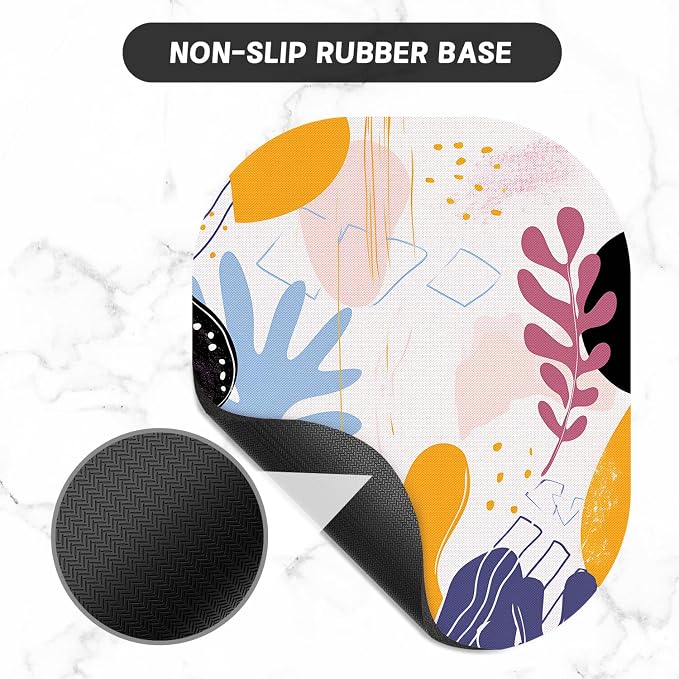 Small Mouse Pad, 6 x 7 Inch, Oval Mini Mouse Pad with Non-Slip Rubber Base for Laptop Wireless Mouse Keyboard Tray Mousepad, Art Seamless Patterns