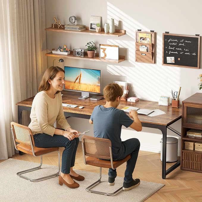 70.8 X 29.5 Inch Computer Desk with Deeper Desktop, Gaming Office Writing Work Desk for Home Office, Study, Bedroom, Work from Home, Metal Frame, Rustic Brown