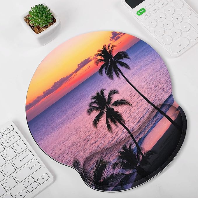 Ergonomic Mouse Pad with Wrist Rest, Small Mousepad with Non-Slip Rubber Base and Smooth Surface, Sunset Mouse Pads for Desk, Office Desk Accessories