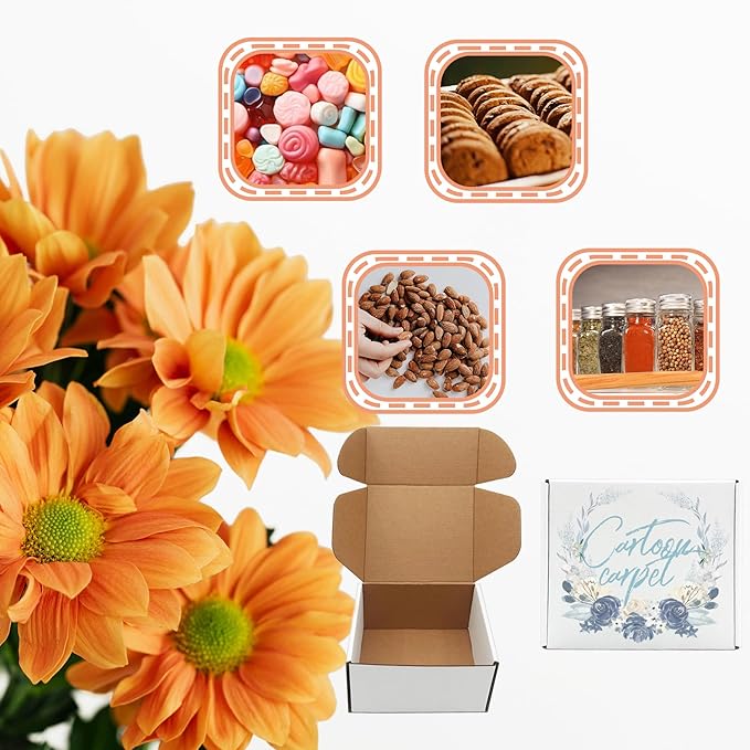 6x5x3 inch Shipping Boxes, White Corrugated Cardboard Box Literature Mailing Shipping Packaging Recyclable Storage Boxes and Craft Gifts Giving Products Business White Box Set of 25 (6''x5''x3'')