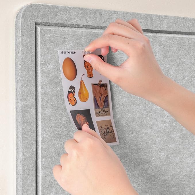 Felt Bulletin Board 24x18 inches, Decorative Pin Board for Home & Office | Cork Board Alternative for Wall with Push Pins, Display Mood Board for Photos, Notes & Reminders