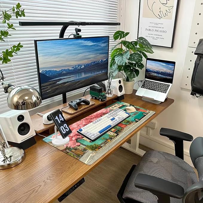 Desk Mat Mouse Pad Gaming Desk Pad XL Large Mouse Mat Office Decor Accessories (Sakura car)