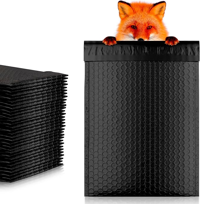 Poly Bubble Mailers, 10.5 x 15 Inch Matte Black Padded Mailers, Self Seal Shipping Envelopes, Lightweight Poly Mailer Bags, Waterproof Mailing Bags, Pack of 150