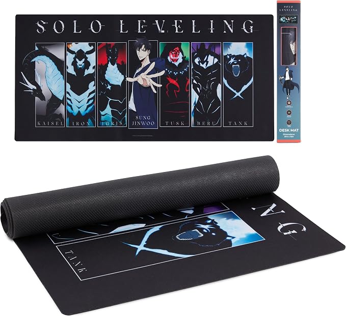 Solo Leveling Large Gaming Mouse Pad 31"x15" XL Computer Desk Mat, Anime | Solo Leveling anime gaming mouse pad, Oversized 31x15in smooth fabric top, stitched edges, non-slip rubber base.
