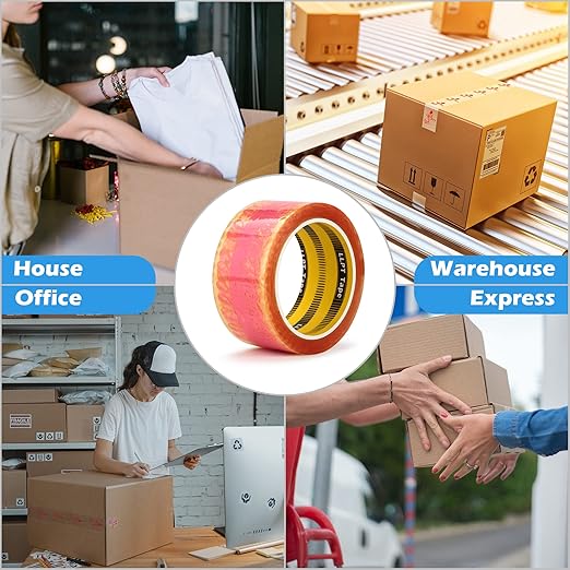 LLPT Packing Tape with Thank You Print 1.88” x 65 Yards Each 8 Pack Heavy Duty High Viscosity Safety Sealing on All Box Types for Decorating Shipping Mailing Boxes (TY4860CC08)