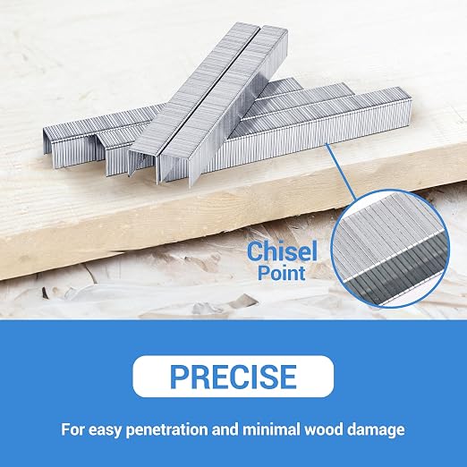 meite T50 Heavy Duty Staples, 1/2 Inch Galvanized T50 Staples for Staple Gun, 20 Gauge 3/8 Inch Crown Staple for Upholstery, Construction, Furniture (1 Case)