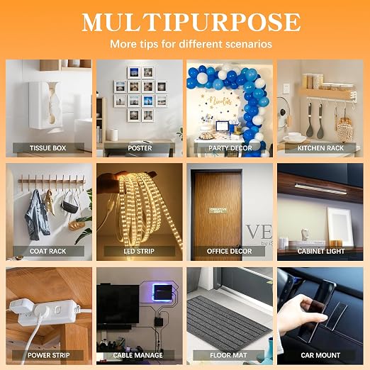 Double Sided Tape Heavy Duty for Wall Decor No Damage to Paint,Clear Removable Mounting Tape,Nano Two Sided Adhesive Tape,Picture Hanging Strips for Posters,Stickers - 2Rolls,Total(1.18in*13FT)