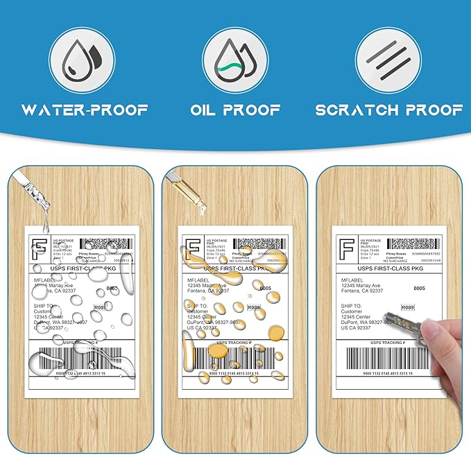 MFLABEL 4x6 Direct Thermal Shipping Labels - 10 Rolls of 250 Labels, Perforated Easy to Peel Blank Address Labels for Thermal Printers, Compatible with Rollo, Munbyn, Zebra for UPS, Amazon, Shopify