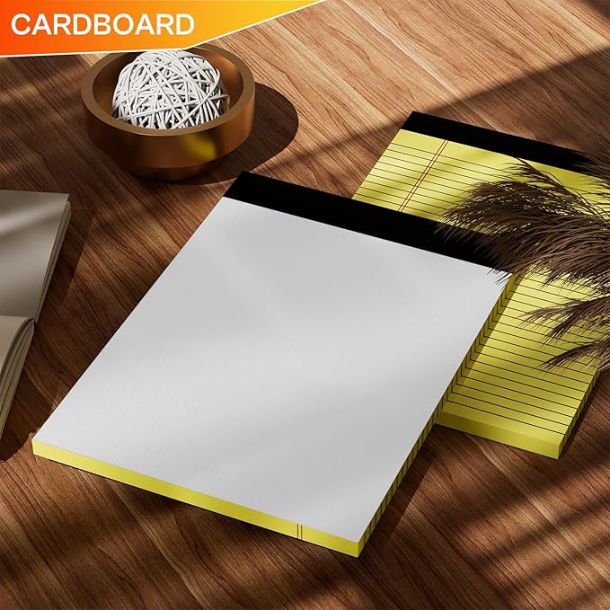 Yellow Legal Pads 8.5 x 11 Note Pads Wide Ruled 2 Pack, Notepad 8.5 x 11 Inch Canary Yellow Paper 21lb Micro Perforated Writing Pads, 30 Sheets per Legal Note Pad Ideal for Office, Home, School