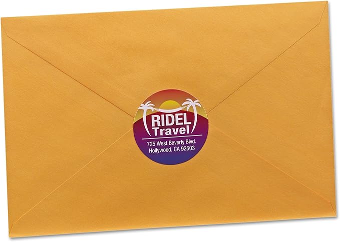 Avery Printable Round Labels, Sure Feed Technology, Glossy White Labels, 2" Diameter, Permanent Adhesive, Laser/Inkjet, 120 Total (22807)