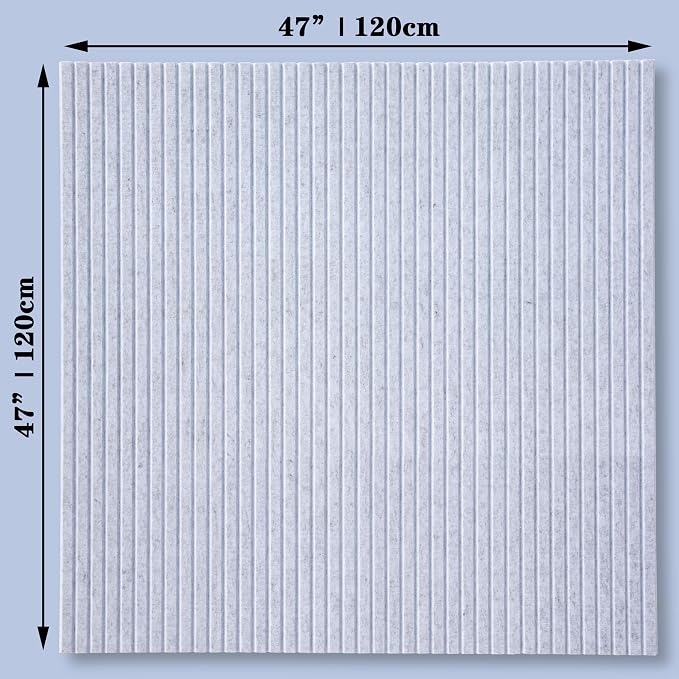 YOUDEFUL 47" x 35" Large Felt Bulletin Board, Light Grey | 12 Pcs Self-Adhesive Cork Board Alternative, Pin Boards for Wall Decor, Home, Office, Classroom,Dorm