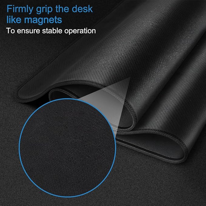 Large Gaming Mouse pad, 31.5x15.7 in Extended Desk Pad with Stitched Edges | Mousepad, Premium Microfiber Cloth Surface Waterproof Non-Slip Stable Rubber Base Keyboard Mat for Office Home Gaming, Black