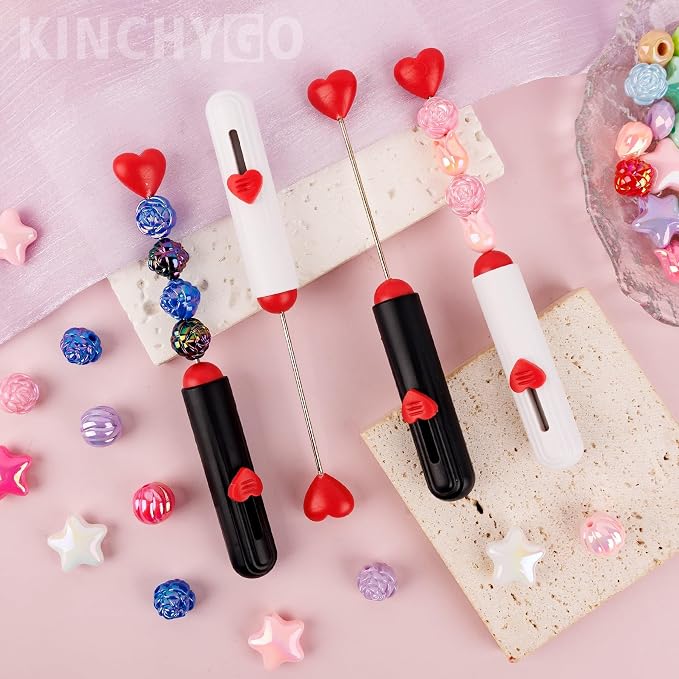 10 Pack Beadable Letter Openers Blanks Heart Metal | Beaded Envelope Opener for Slitter Mail 2 Colors