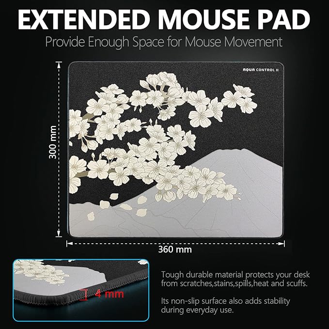 X-Raypad Aqua Control 2 Gaming Mouse Pad, Ultra-High Precision Mouse Pad with Perfect Speed and Control Capability, Consistent X and Y Glide, Designed for Fps Players with Low DPI Requirements