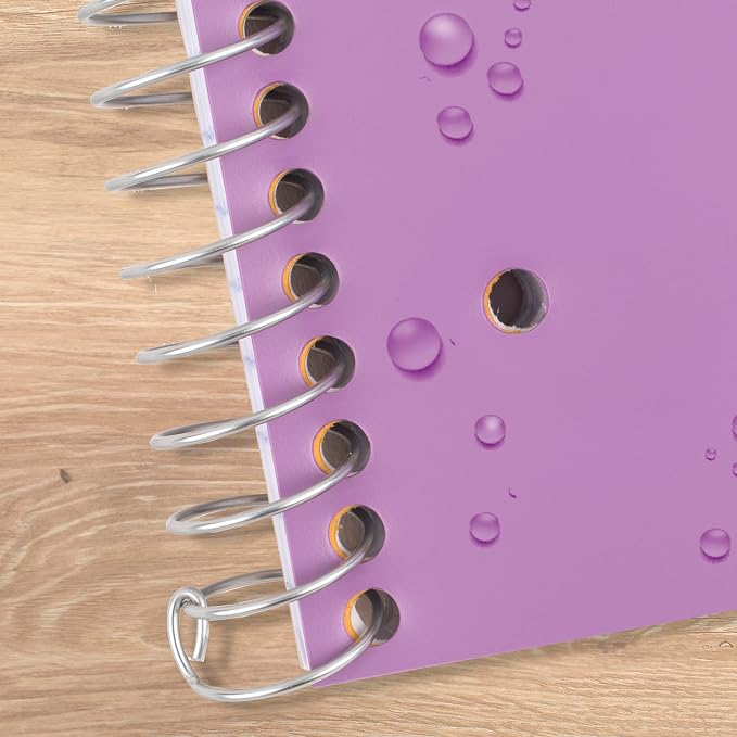Five Star Spiral Notebook + Study App, 1 Subject, Wide Ruled Paper, 8" x 10-1/2", 100 Sheets, Fights Ink Bleed, Water Resistant Cover, Amethyst Purple (72351)