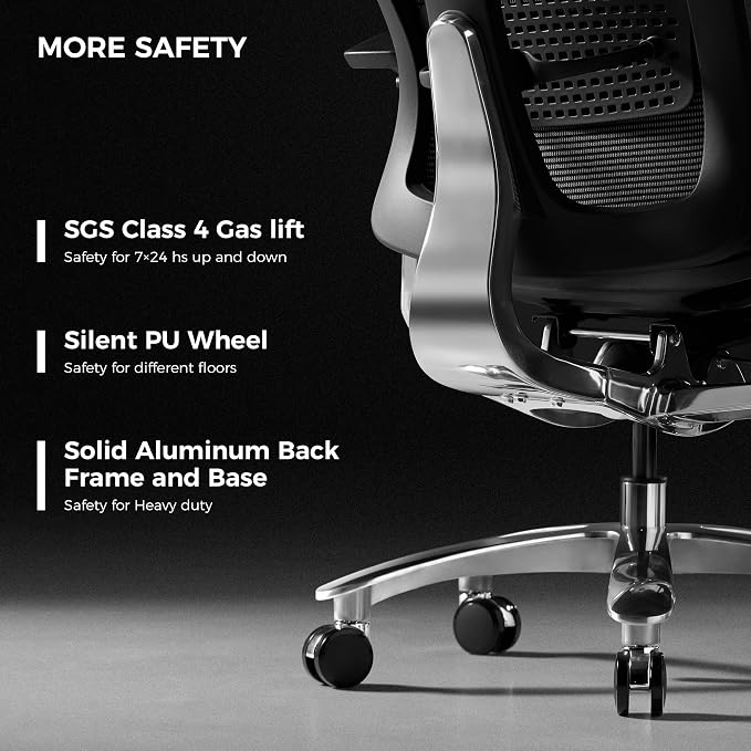 TOMU Genuine Leather Office Chair - Ergonomic Executive Office Chair for Boss and Manager, with Adjustable armrest, Headrest, Lumbar Support and Reclining Back- Luxury and Commercial