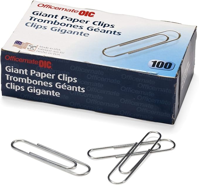 Officemate No.1 Smooth Paper Clips, Pack of 6 Boxes of 100 Clips Each, 600 Clips Total (99911)